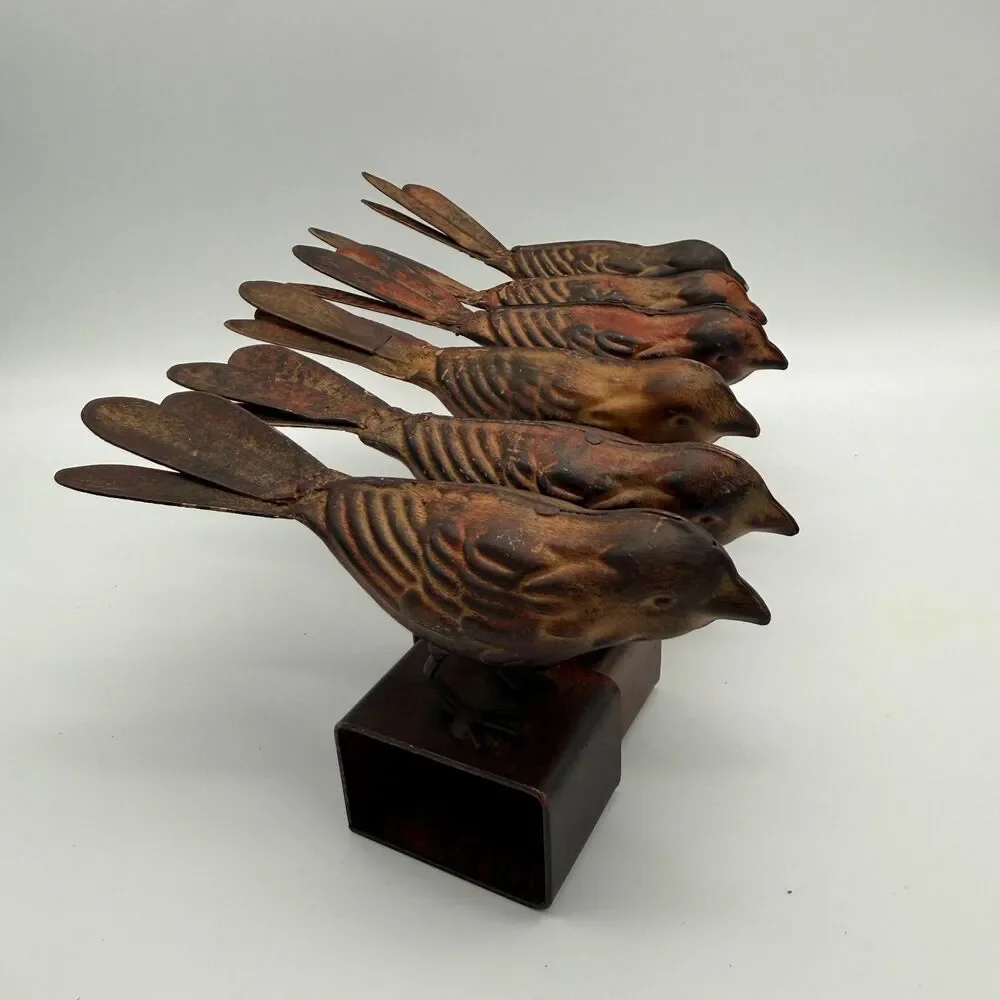 Rustic Bird Metal Napkin Rings Set of 6 - Farmhouse Table Decor Z Gallerie